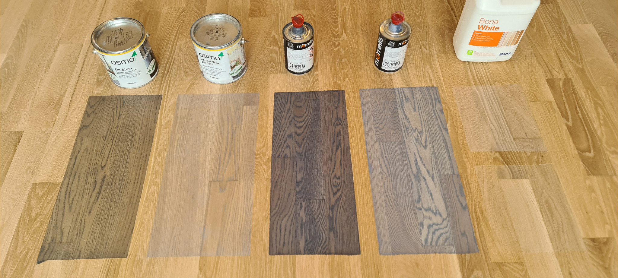 Different Stains on a Wooden Flooring