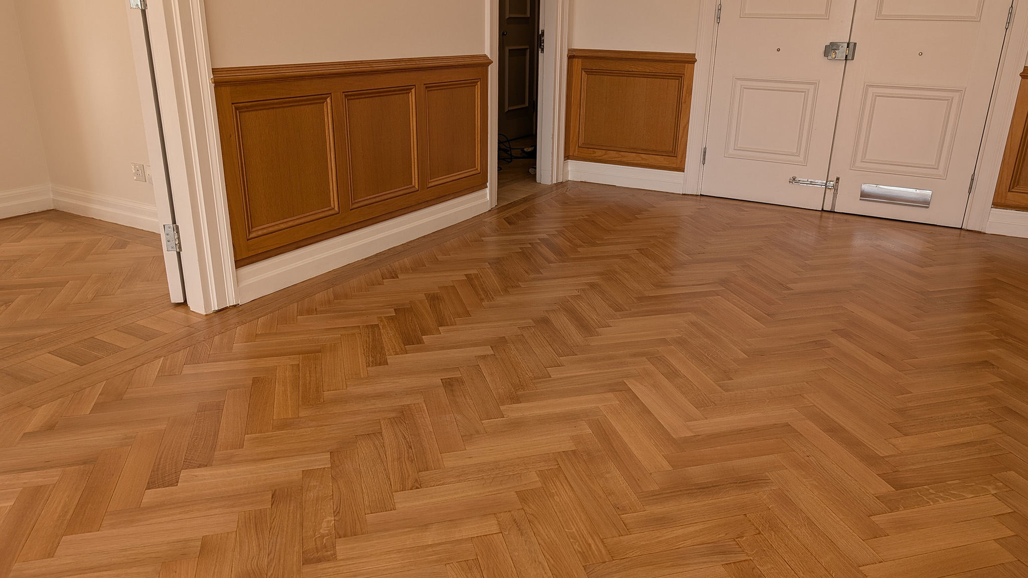 Restored & Sanded Parquet Flooring - Kensington