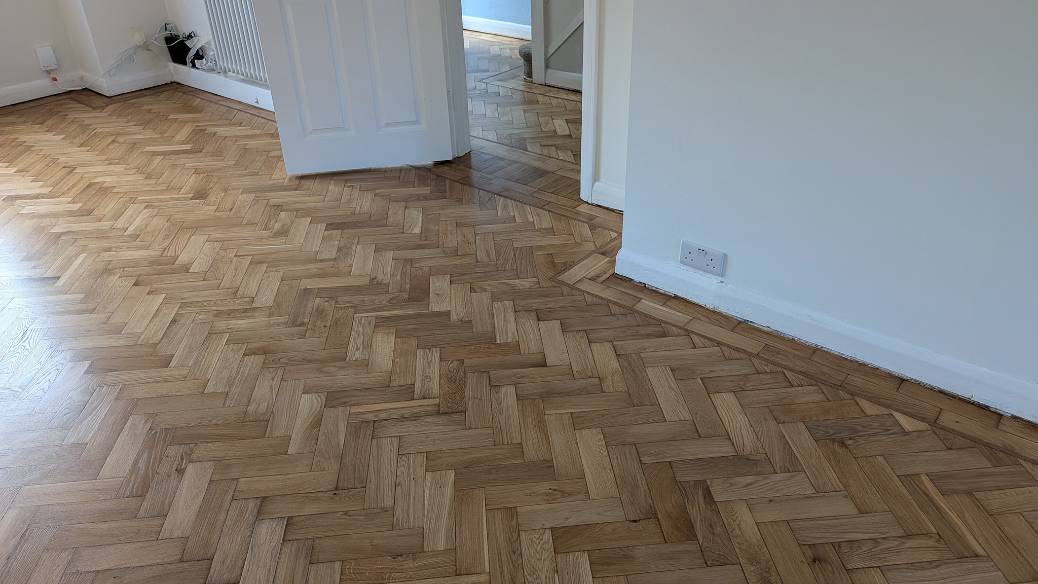 Freshly Sanded Parquet Flooring - Thames Ditton