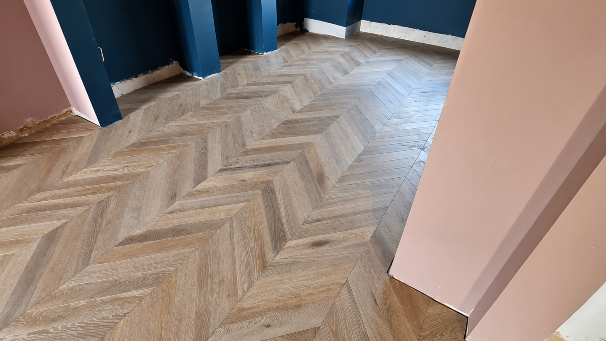 Chevron Parquet Flooring Installation