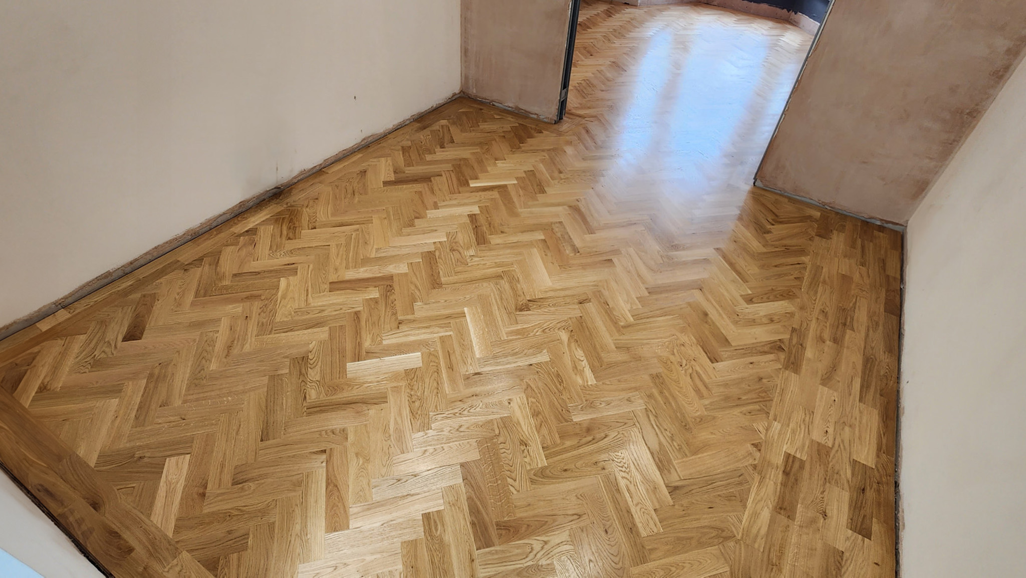 Herringbone Pattern Flooring Installation