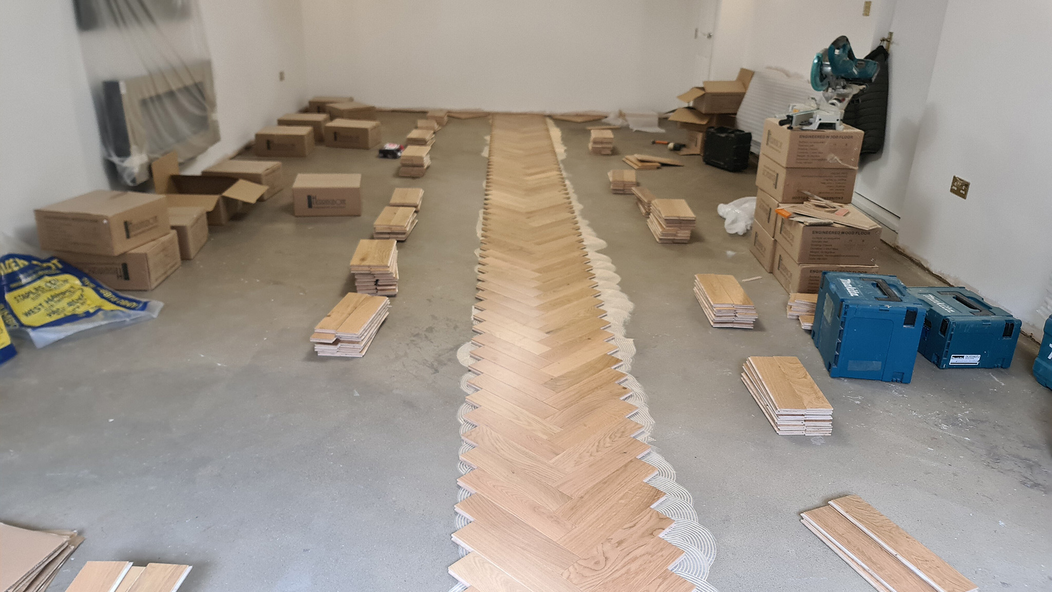 Parquet Flooring Prior to Installation