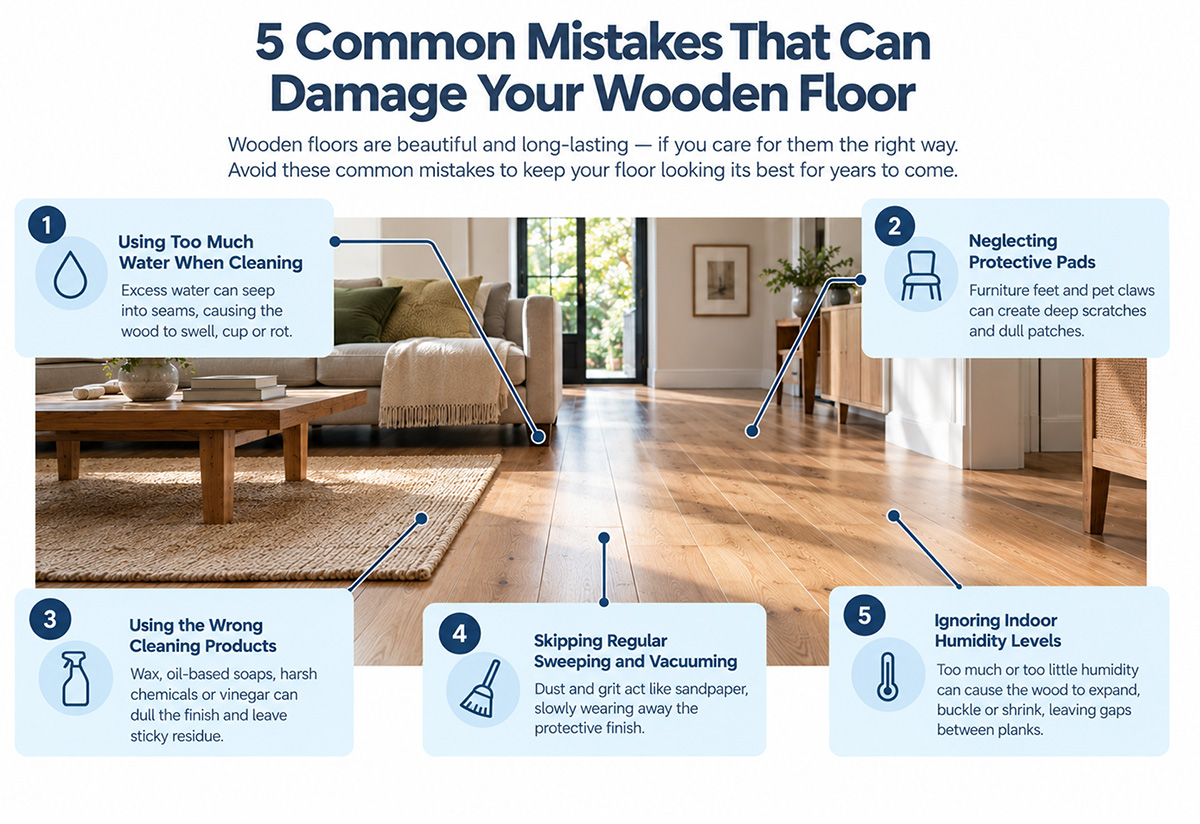 Mistakes That May Cause Damage on Your Wooden Floors