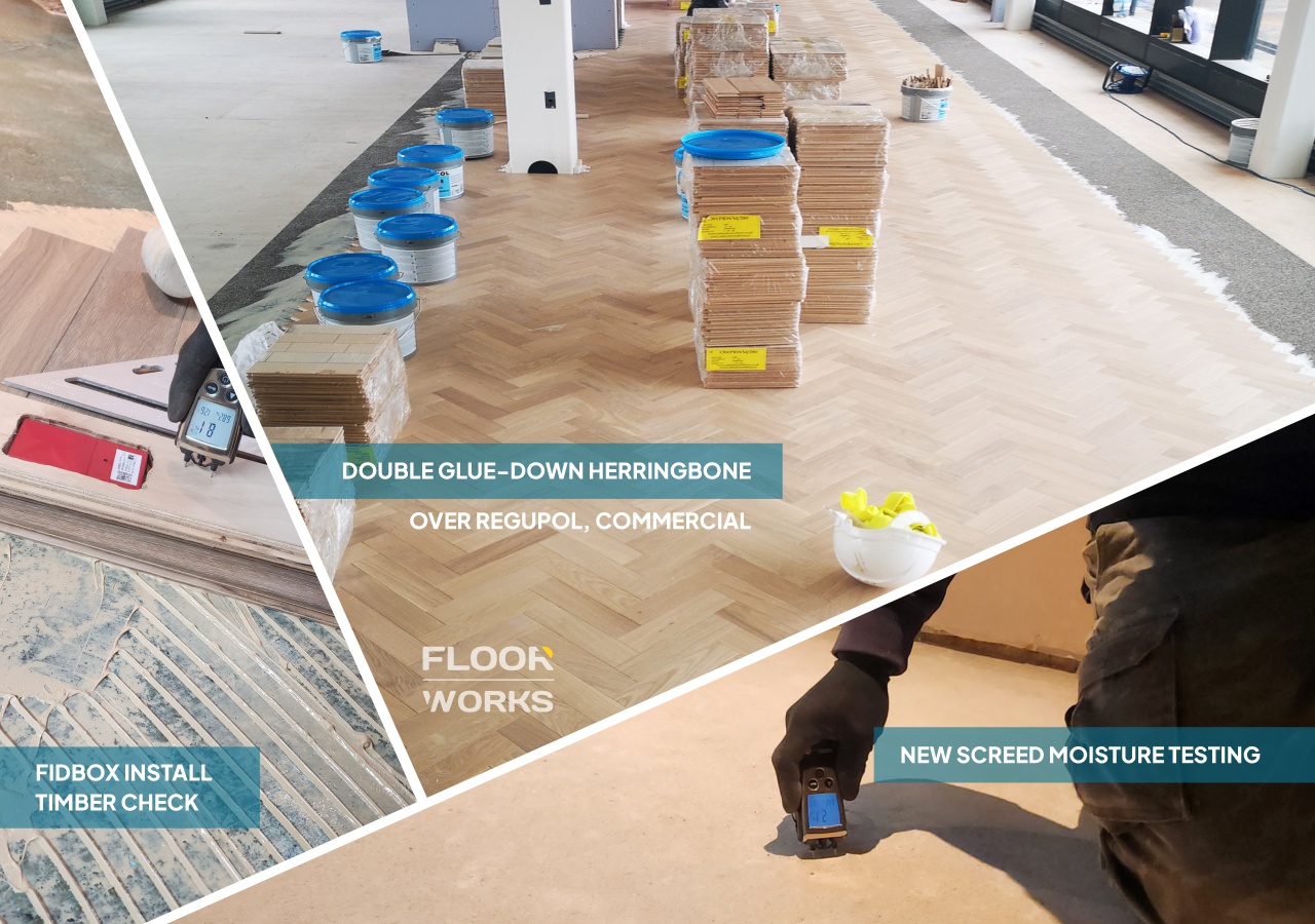 Herringbone Installation with Regupol Insulation in Commercial Space