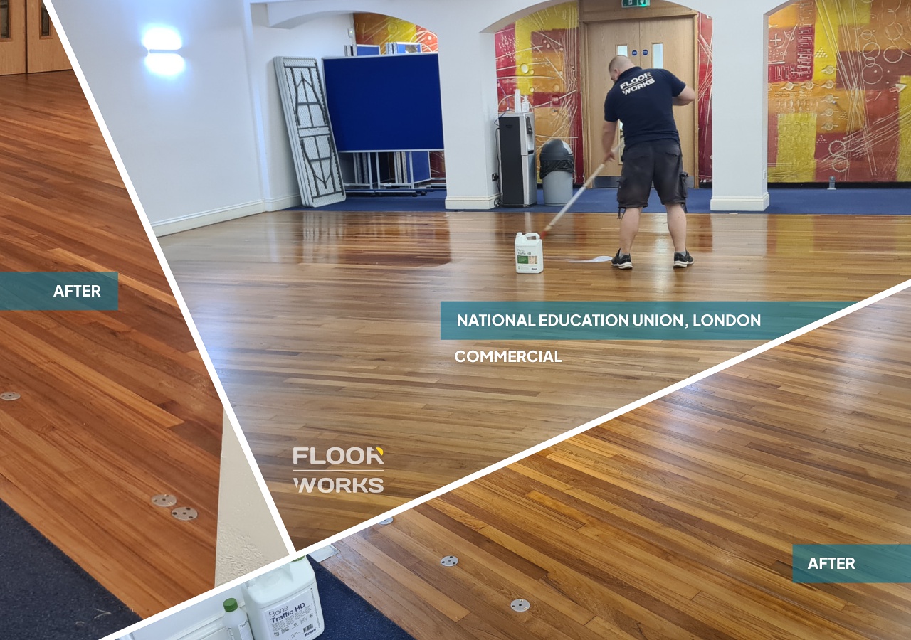 Floorworks: Wood Floor Sanding & Sealing at National Education Union, London