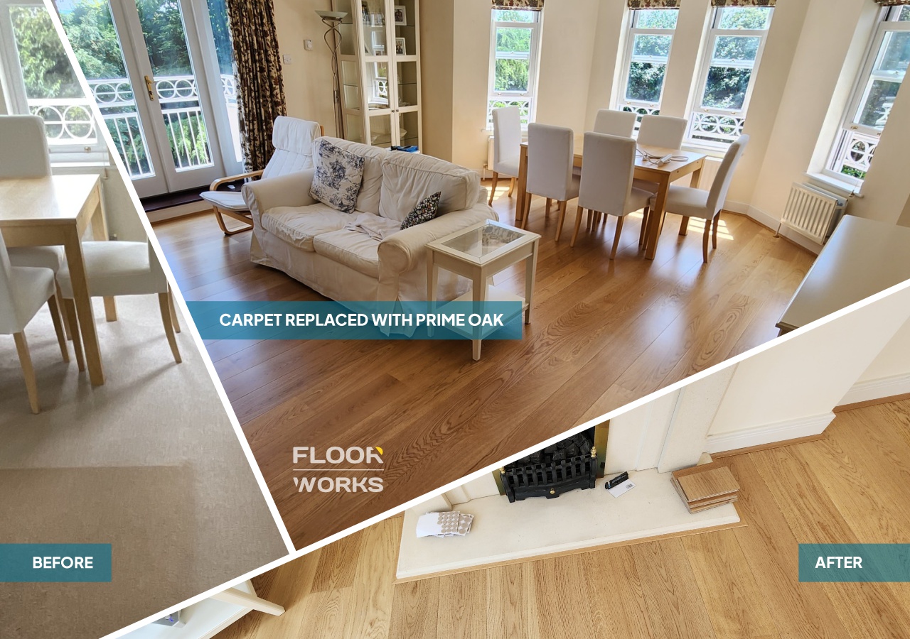 Carpets Replacement with Prime Oak Engineered Flooring