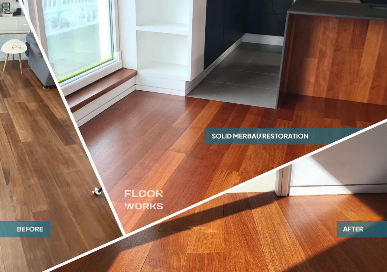 Solid Merbau Wood Flooring Restoration by Floorworks