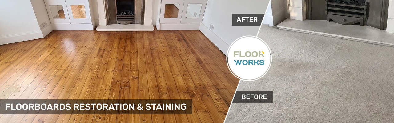 Floorboards Restoration & Staining