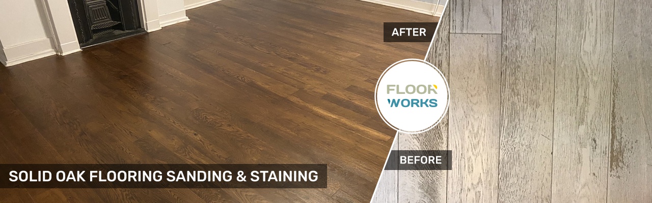 Solid Oak Flooring Restored & Stained by Floorworks