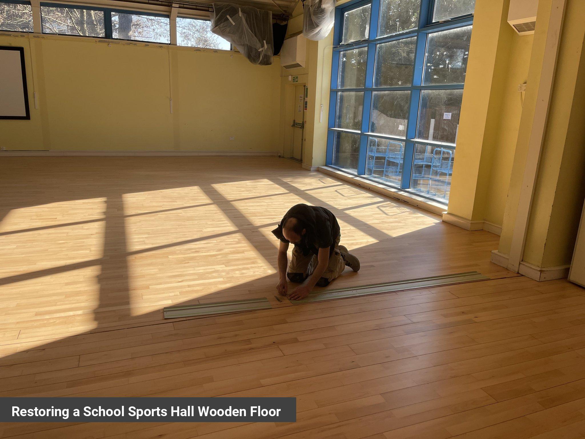 Restoring a School Sports Hall Wooden Floor