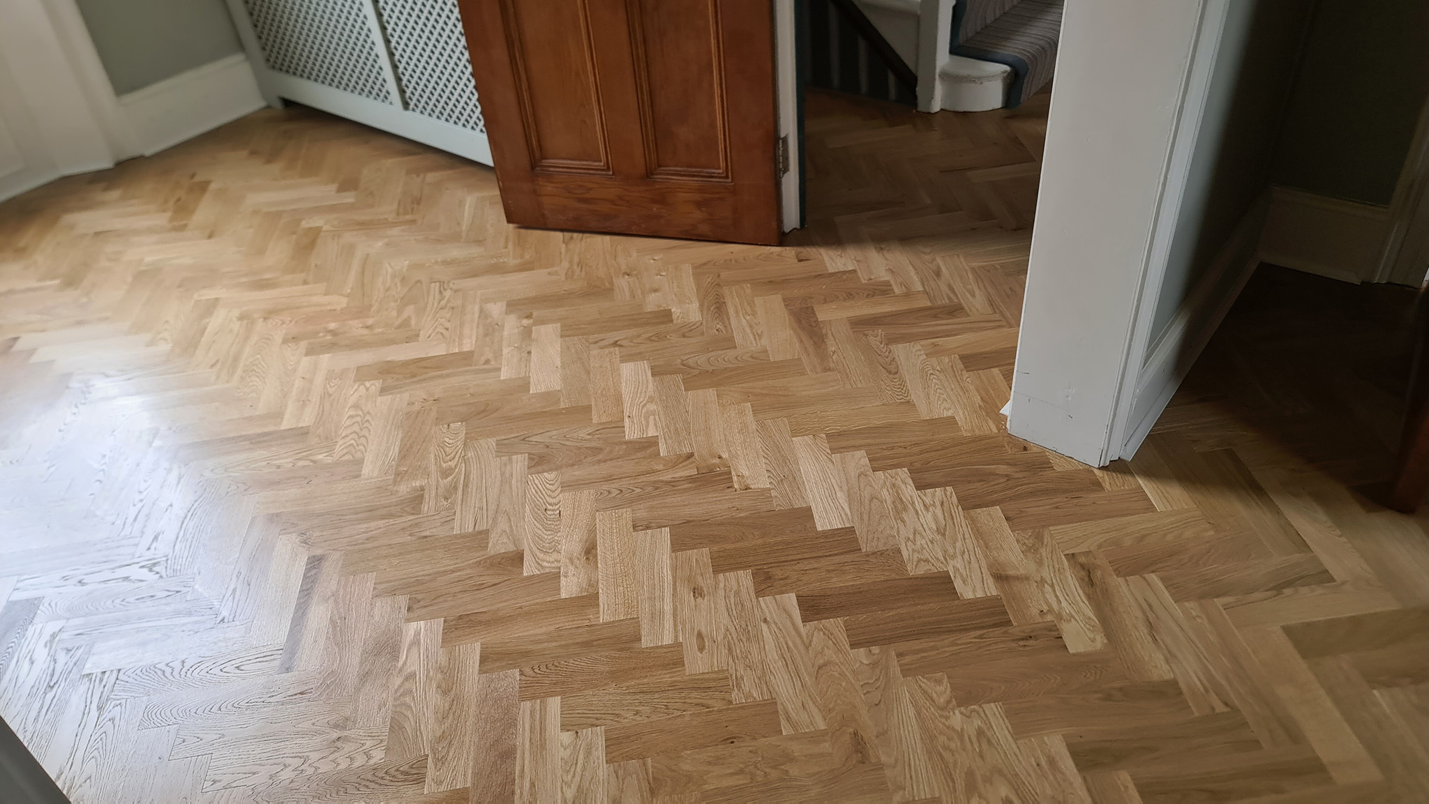 Solid Oak Parquet Flooring Installation - Islington