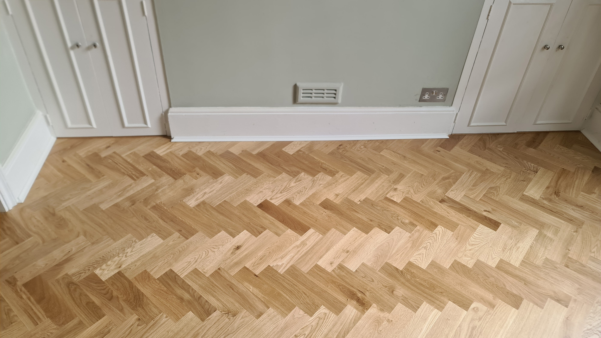 Solid Oak Parquet Flooring Installation - Islington