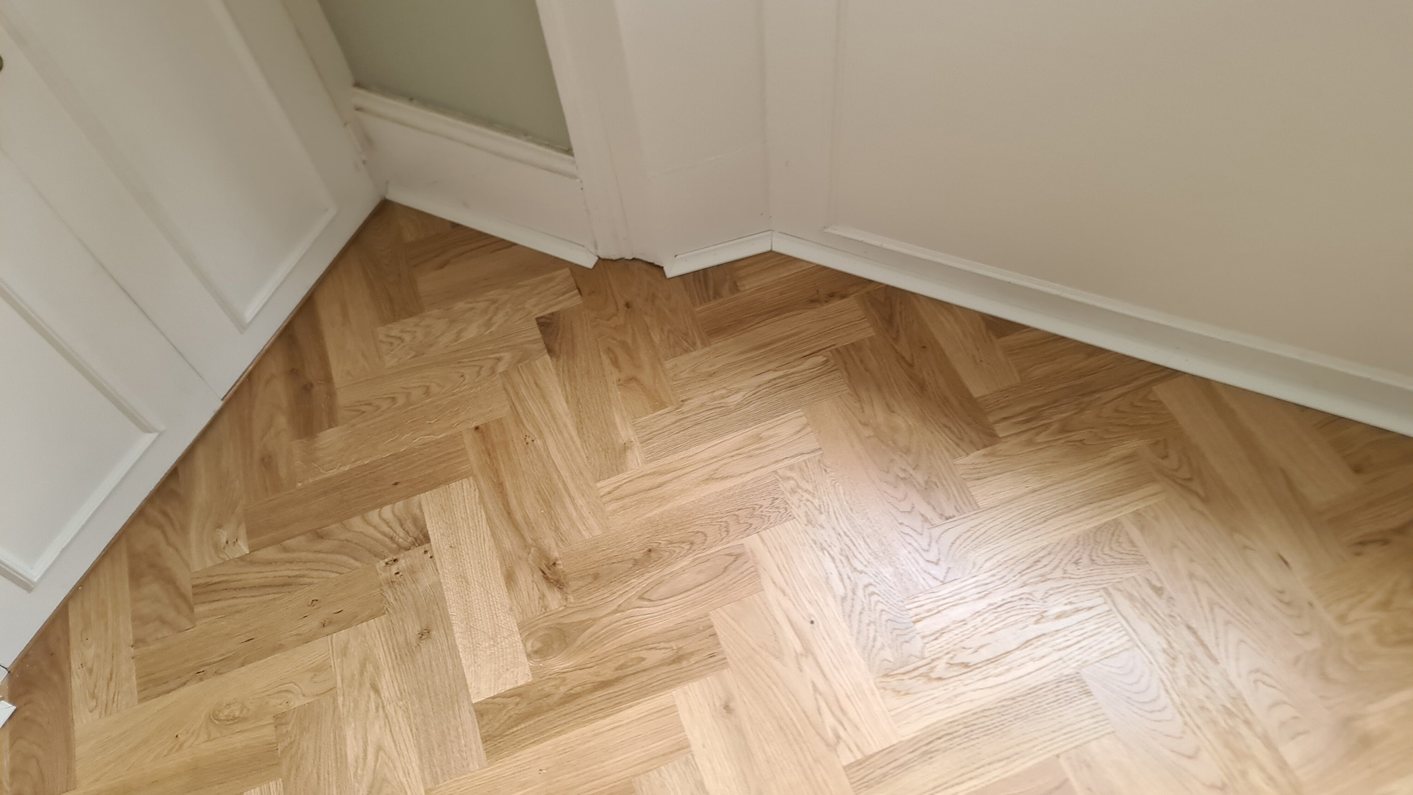 Solid Oak Parquet Flooring Installation - Islington