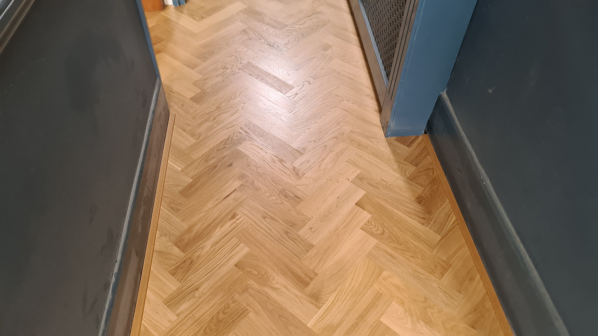 Solid Oak Parquet Flooring Installation - Islington