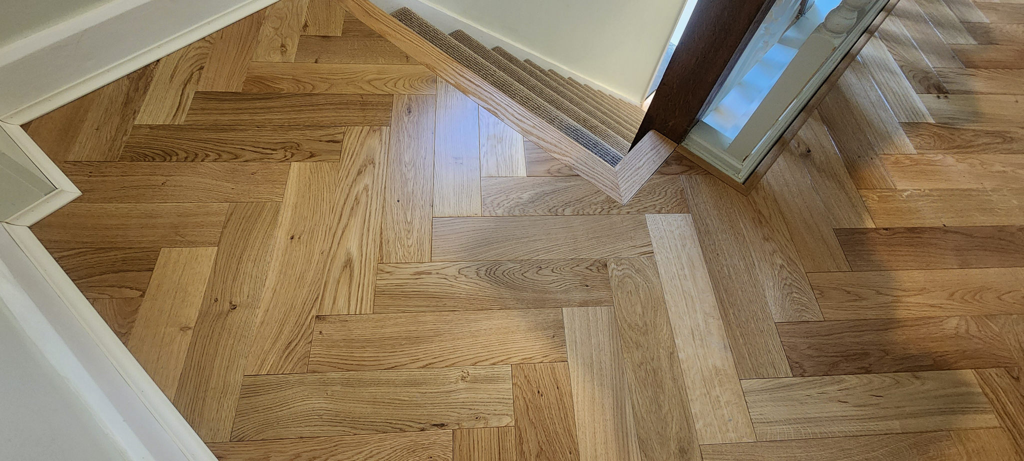 Parquet flooring with stairs nosing - Hemel Hempstead