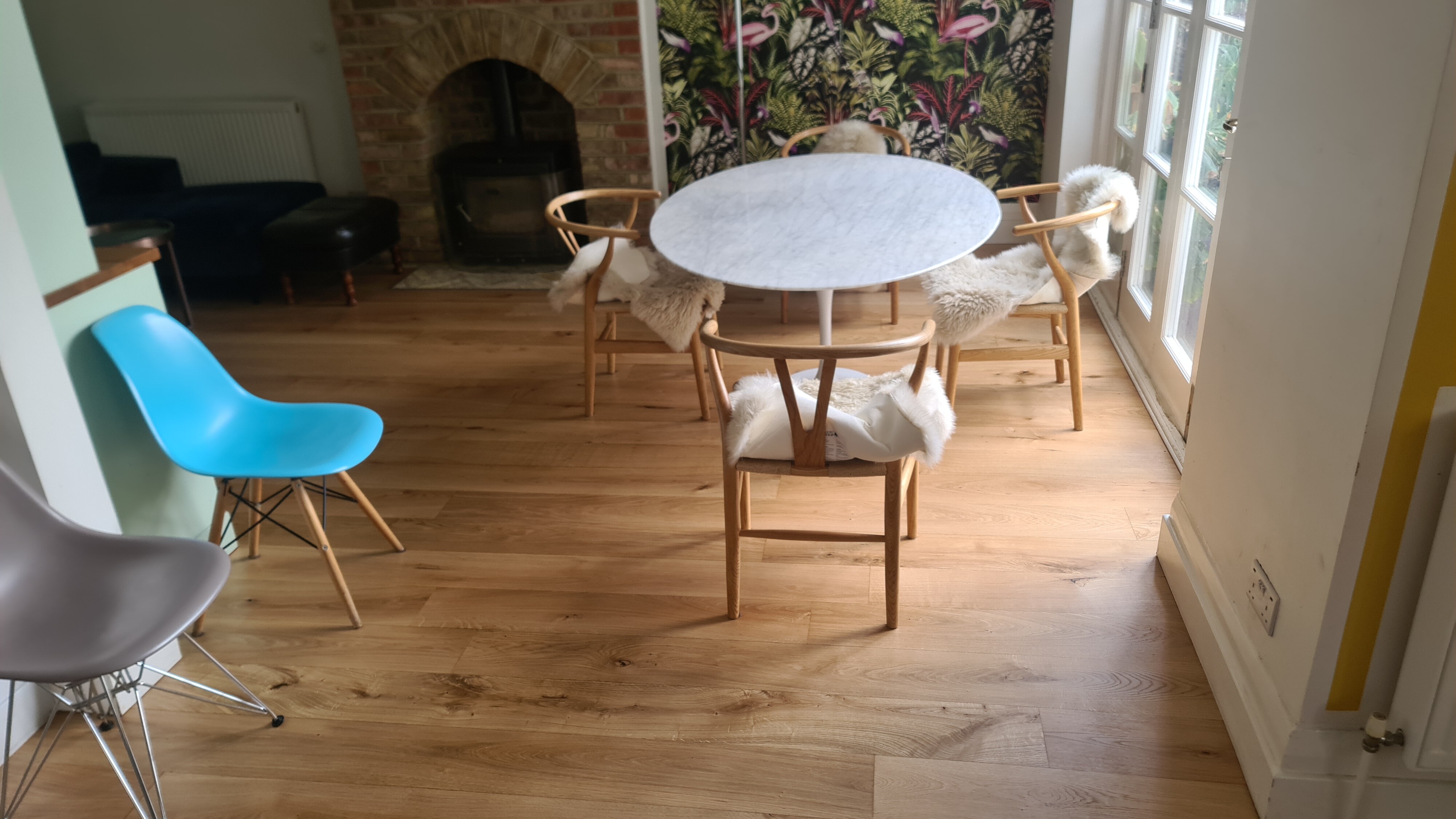 Restoration of engineered oak wood floors - Ealing