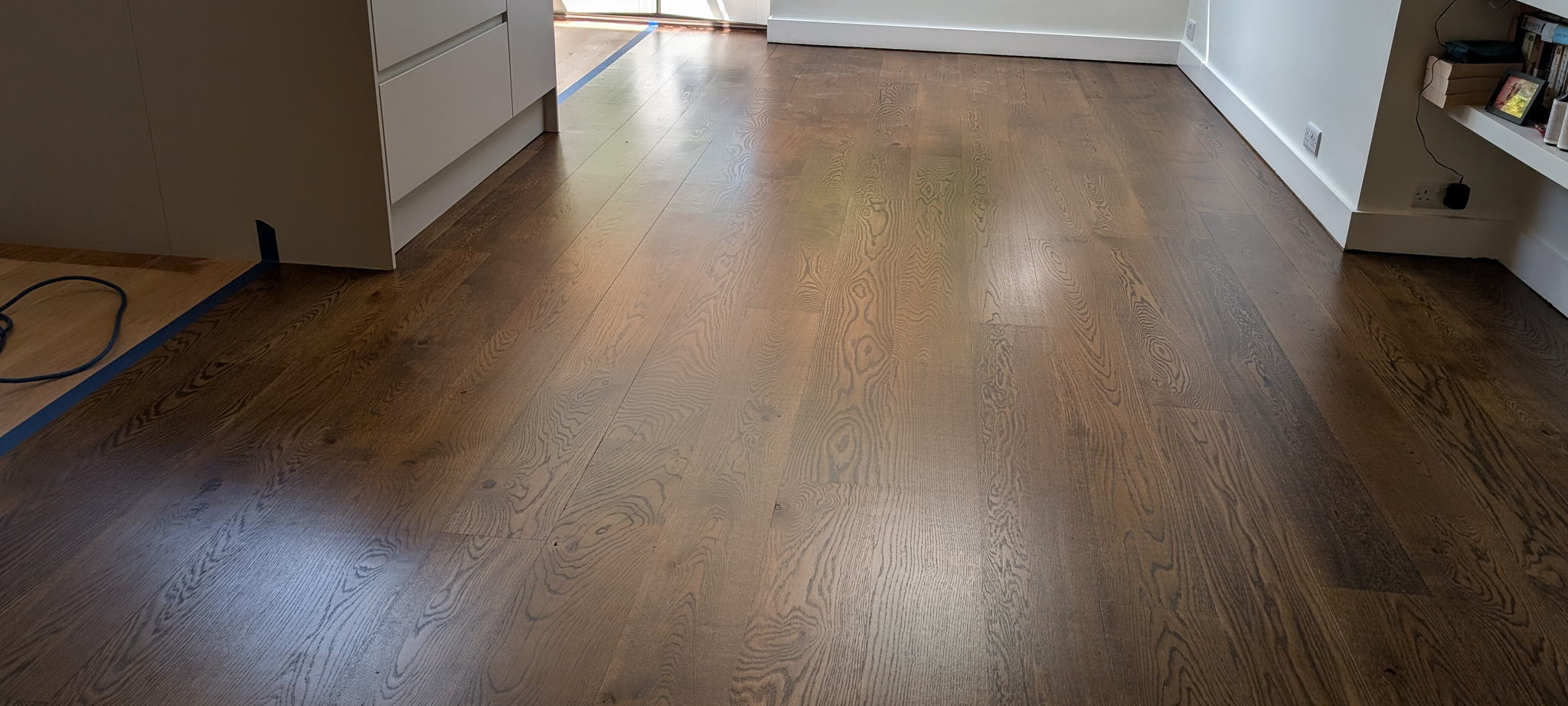 Oak Flooring Finished in Jacobean Oak Stain - Hampton Wick