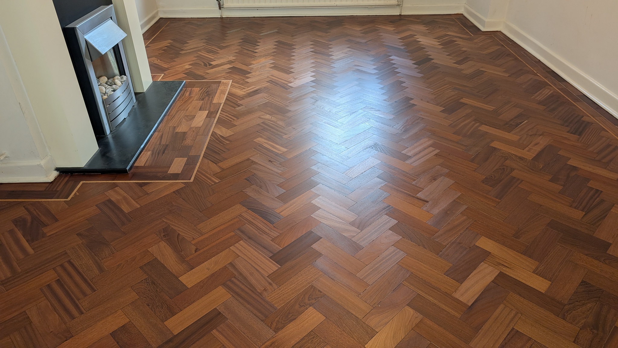 Merbau Parquet Flooring Restoration - Gerrards Cross