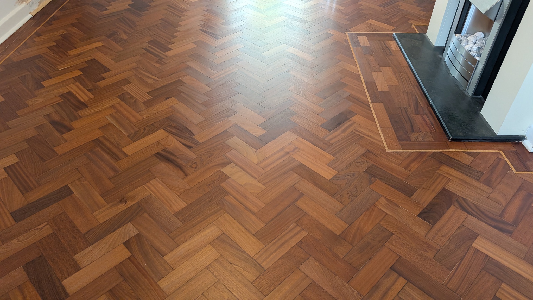 Merbau Parquet Flooring Restoration - Gerrards Cross