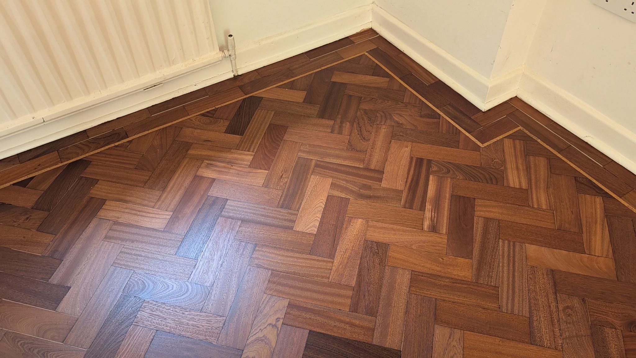 Merbau Parquet Flooring Restoration - Gerrards Cross