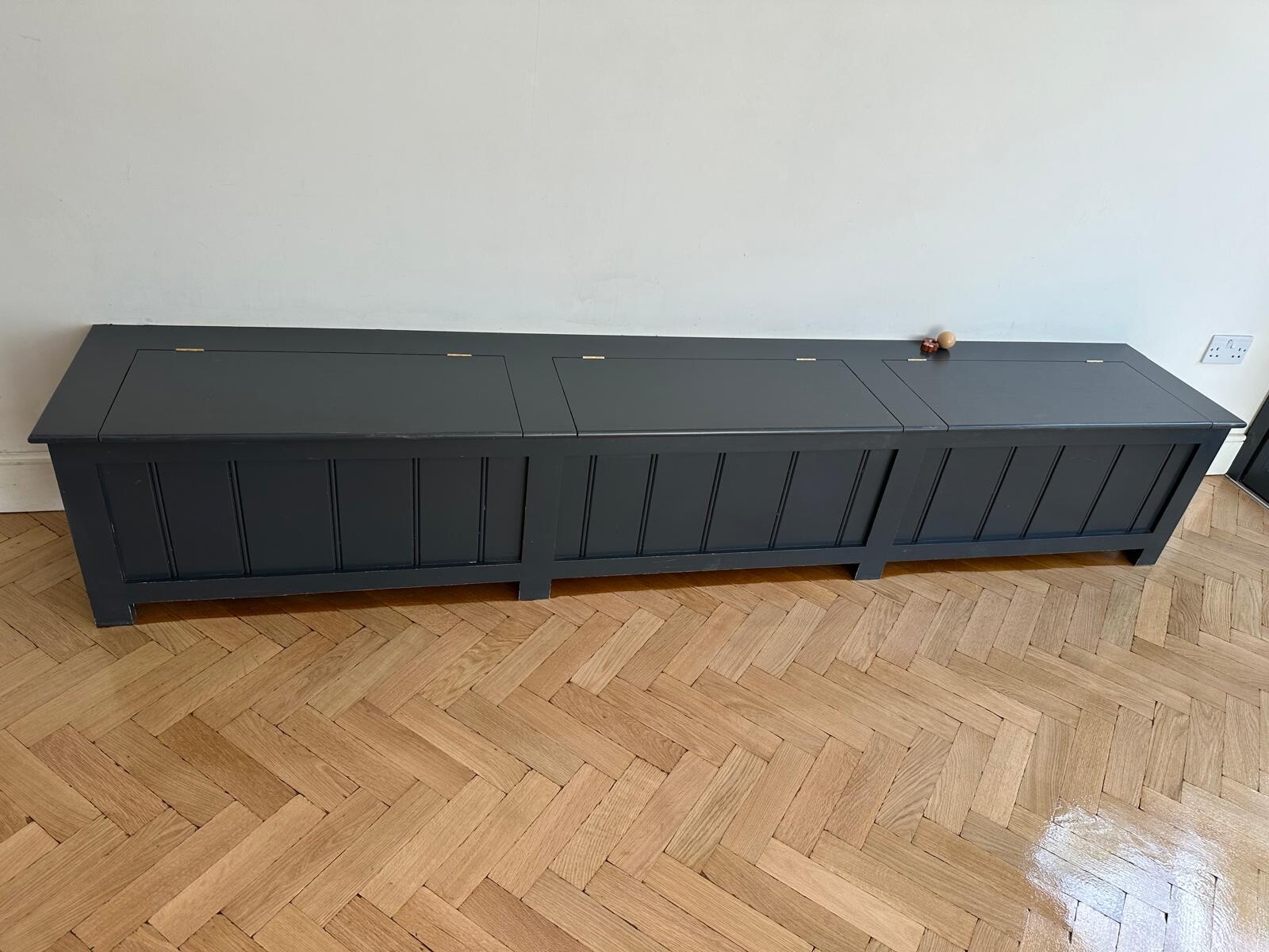 The parquet flooring after second coat - East Dulwich