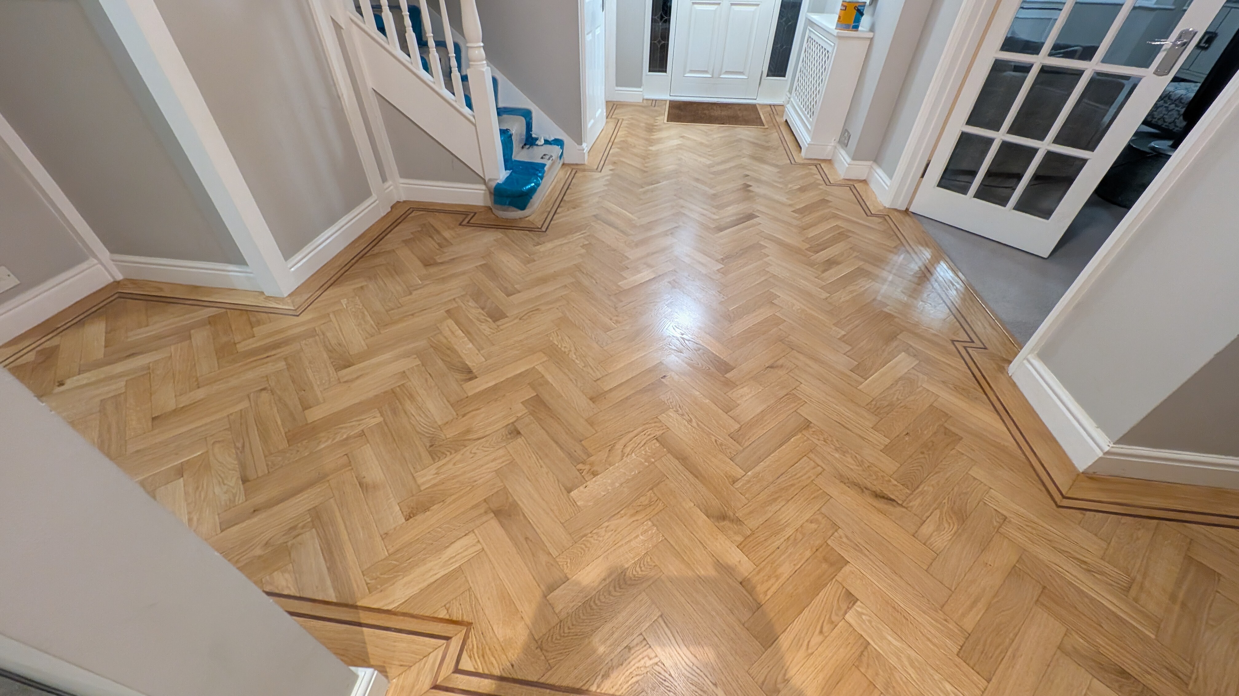 Oak Parquet Flooring Restoration - Epping