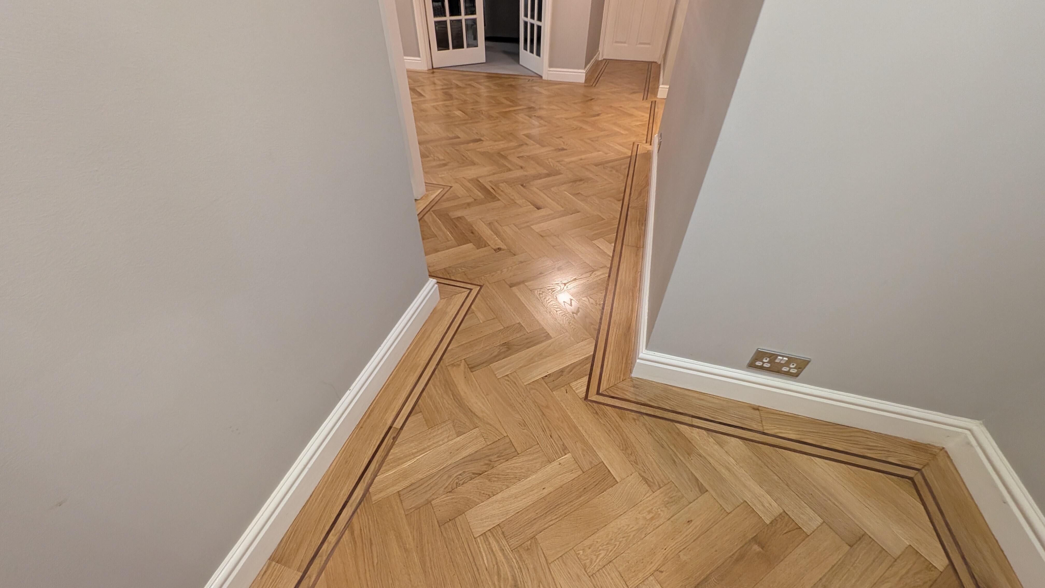 Oak Parquet Flooring Restoration - Epping