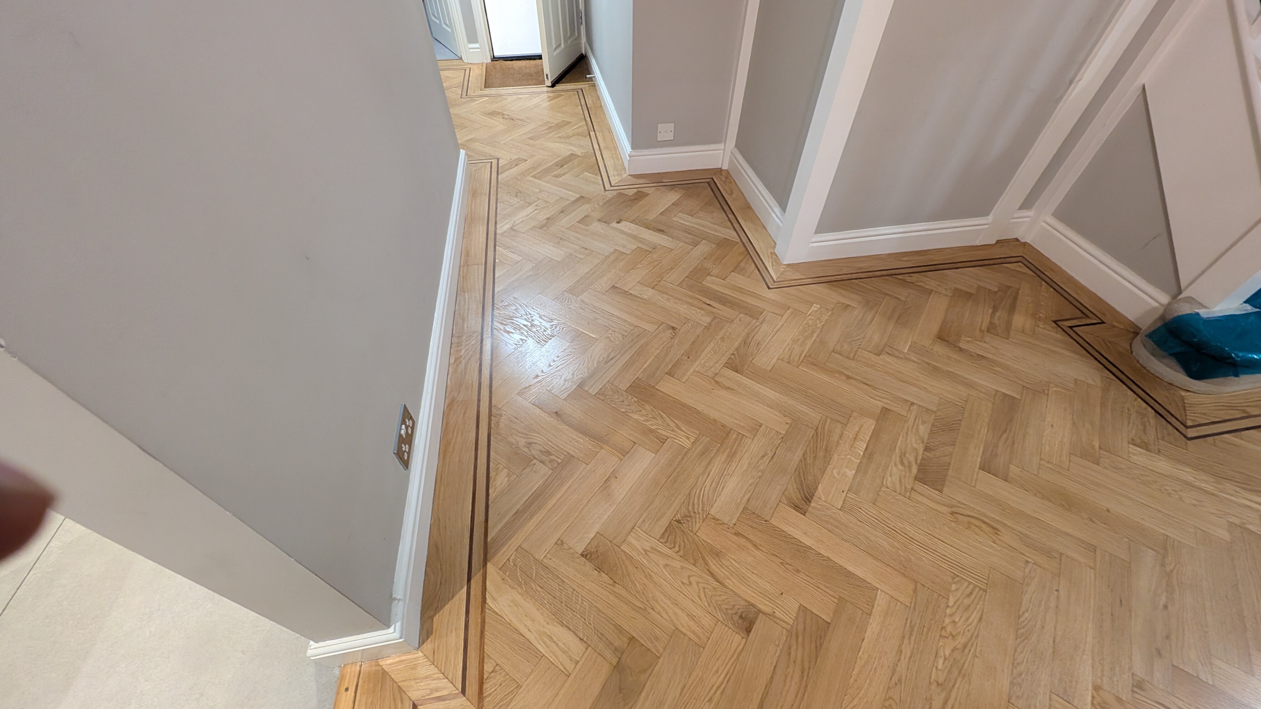 Oak Parquet Flooring Restoration - Epping