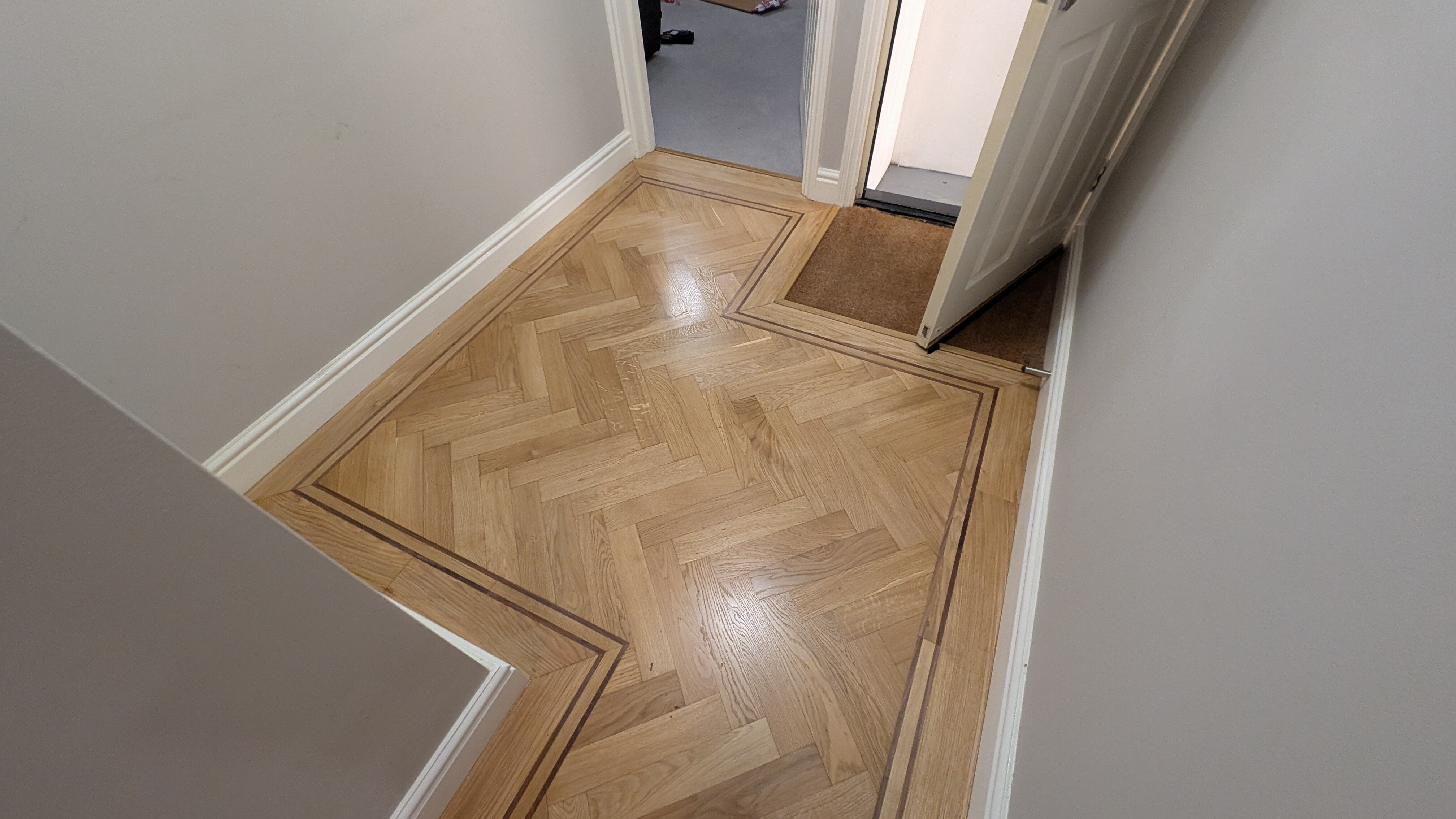 Oak Parquet Flooring Restoration - Epping