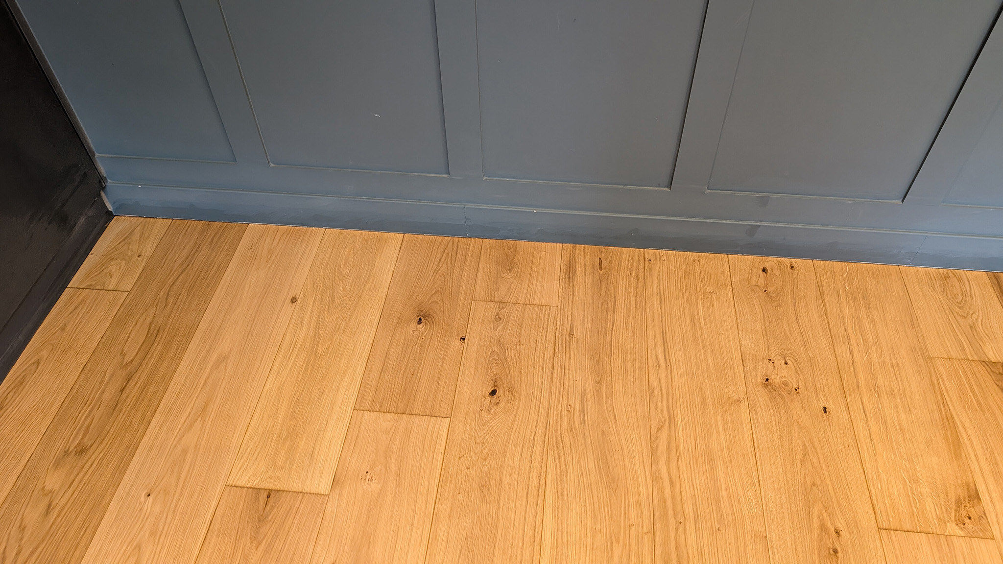 Completed restoration of engineered oak wood floors - Harpenden
