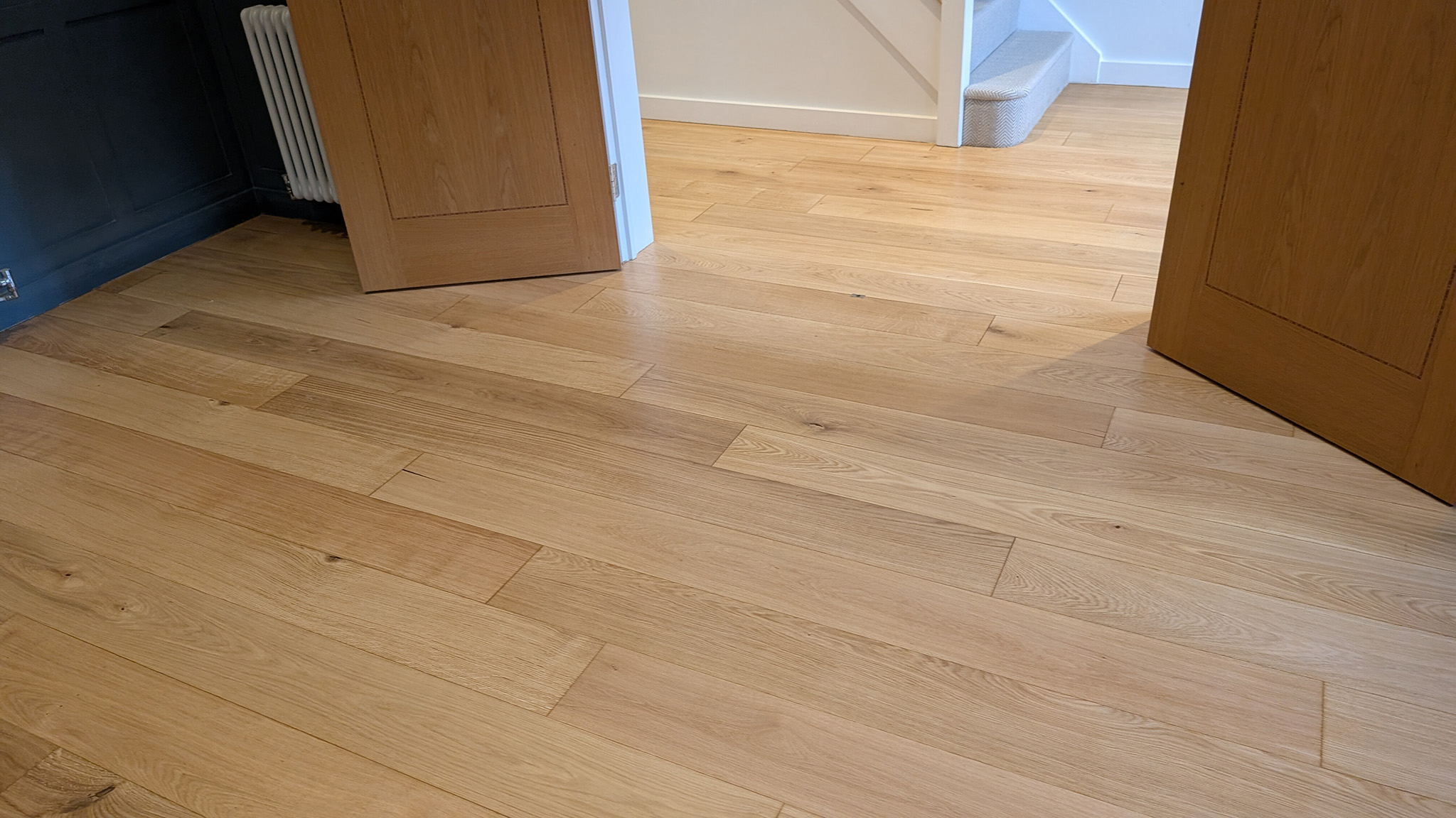 Sanded and sealed engineered oak floor - Harpenden