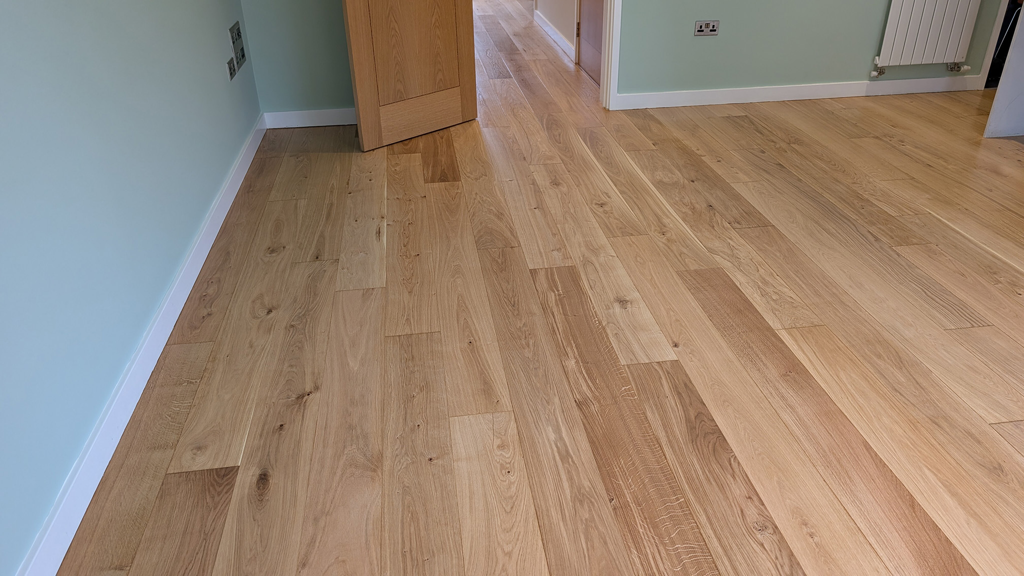 Sanded and sealed engineered oak floor - Harpenden