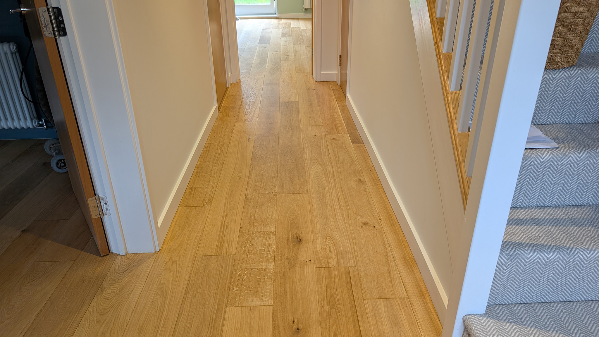 Sanded and sealed engineered oak floor - Harpenden