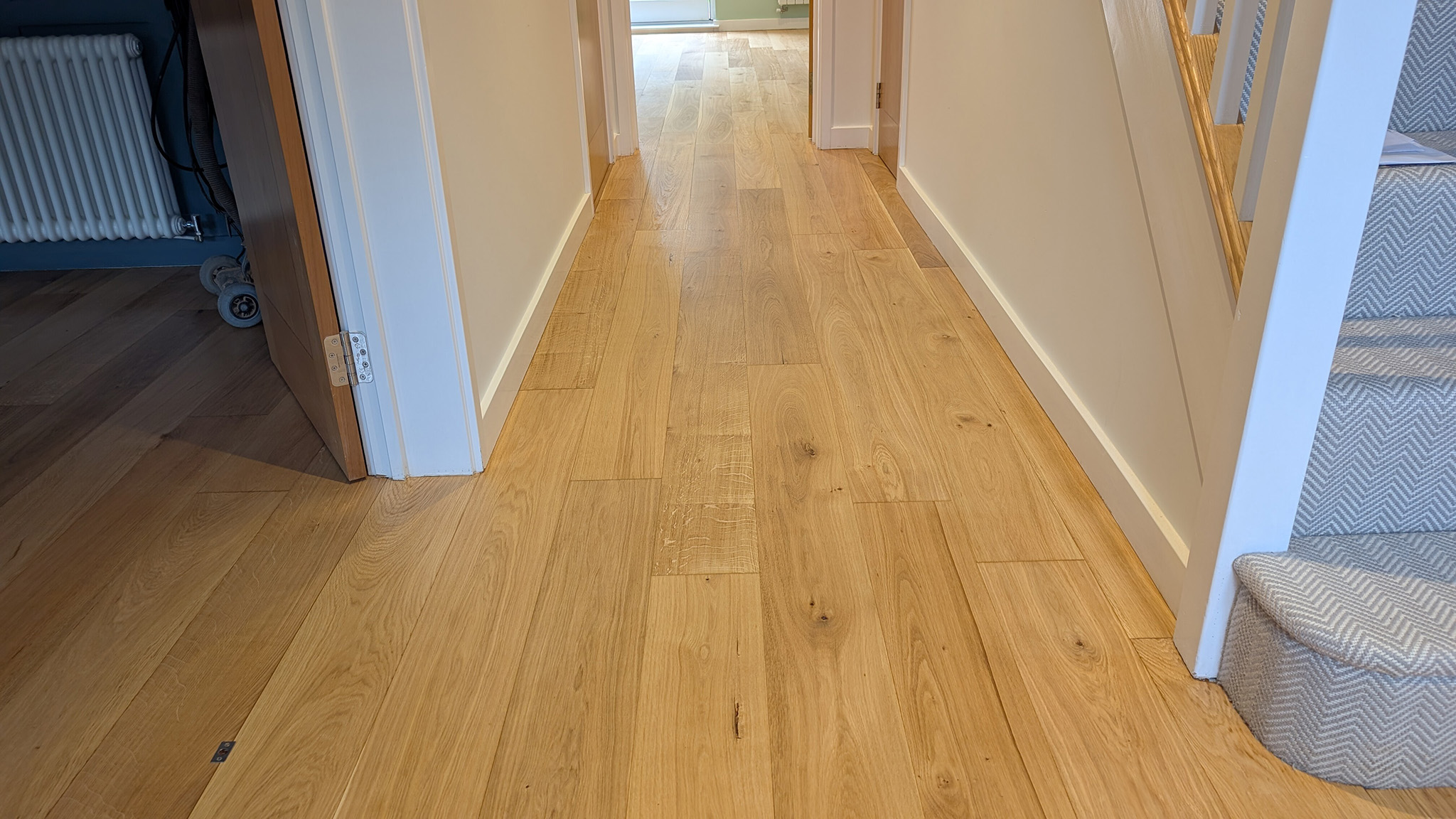 Sanded and sealed engineered oak floor - Harpenden