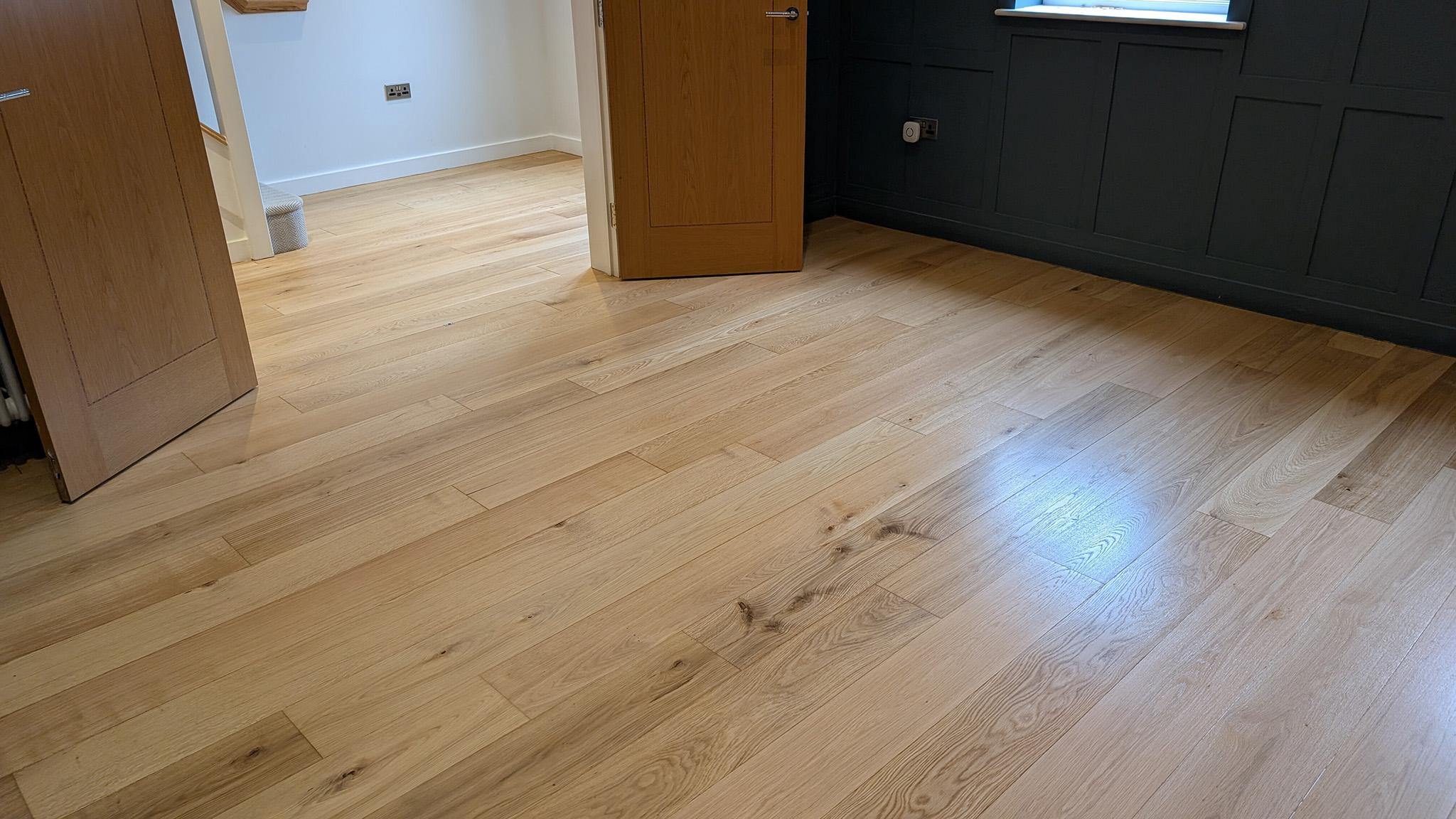 Sanded and sealed engineered oak floor - Harpenden