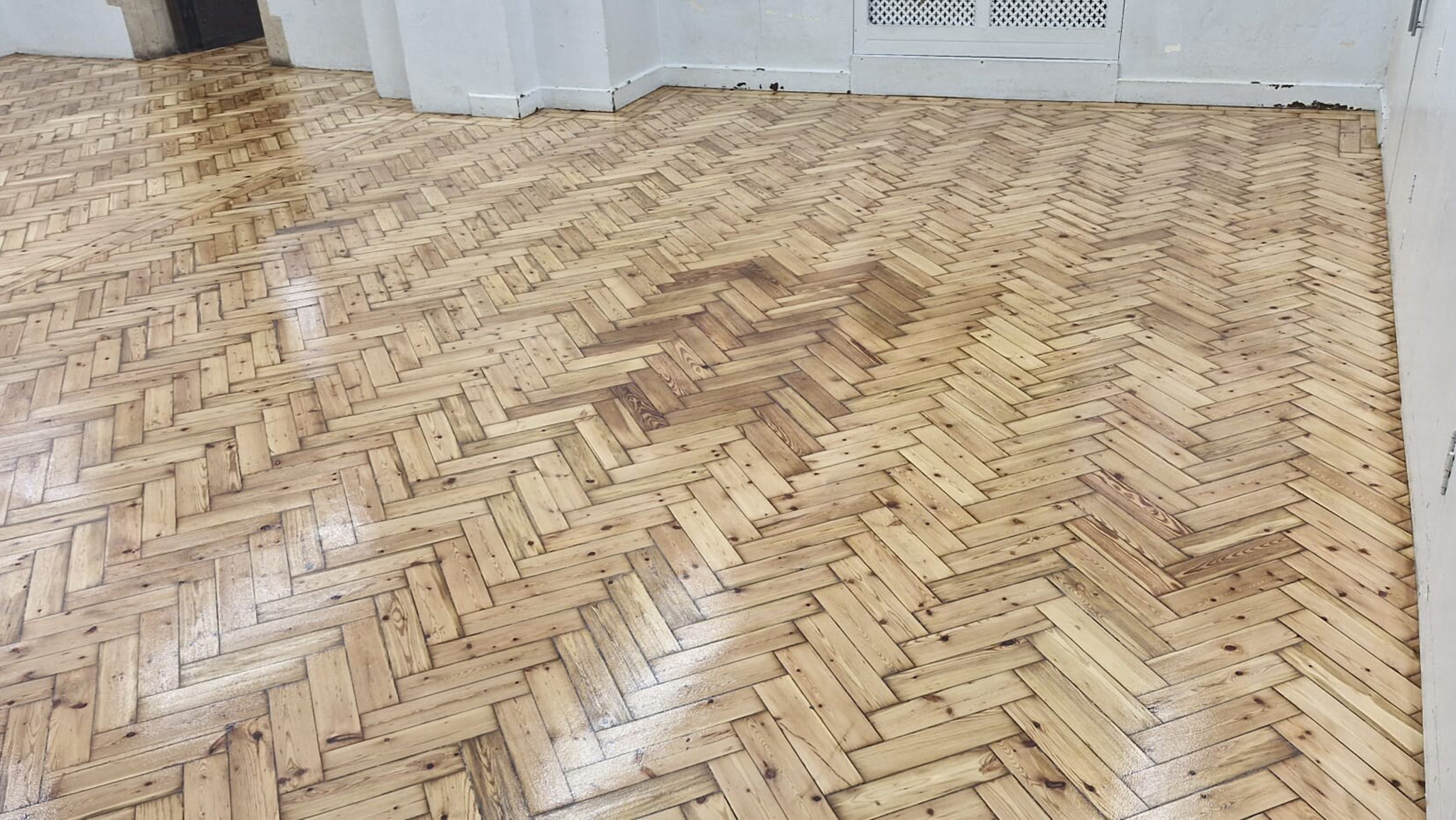 Pine Parquet Flooring Restoration - Marylebone