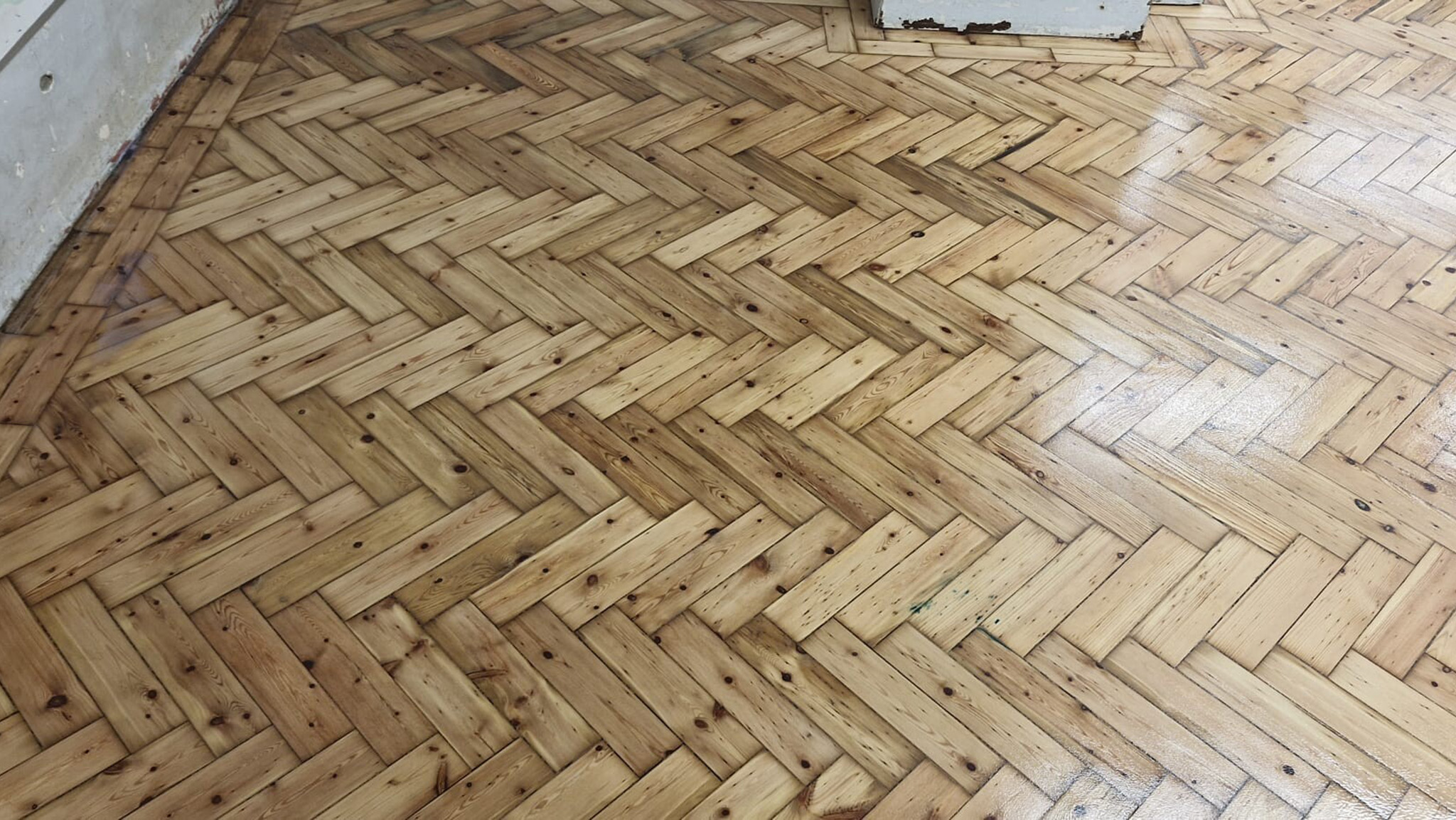 Pine Parquet Flooring Restoration - Marylebone