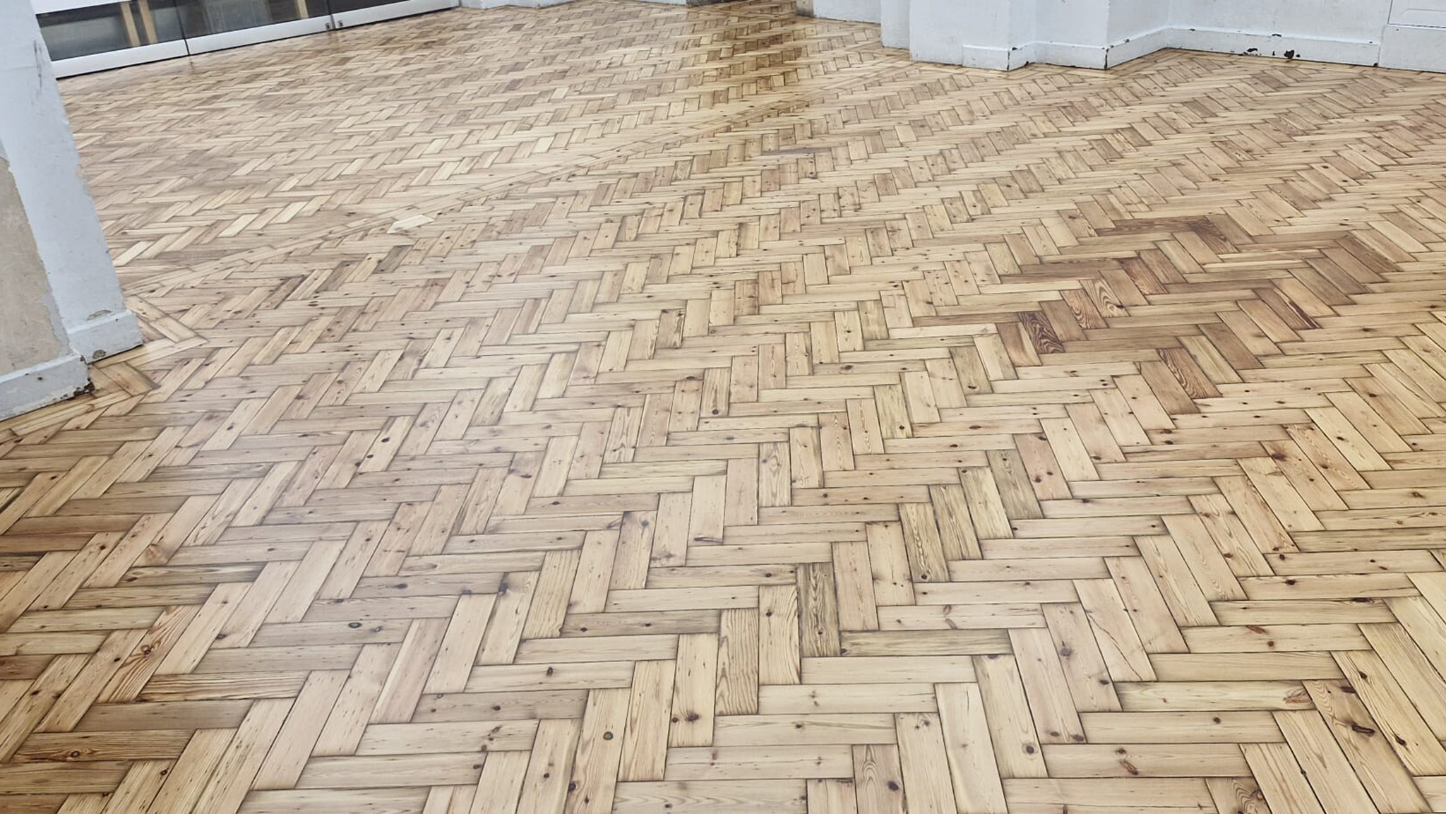 Pine Parquet Flooring Restoration - Marylebone