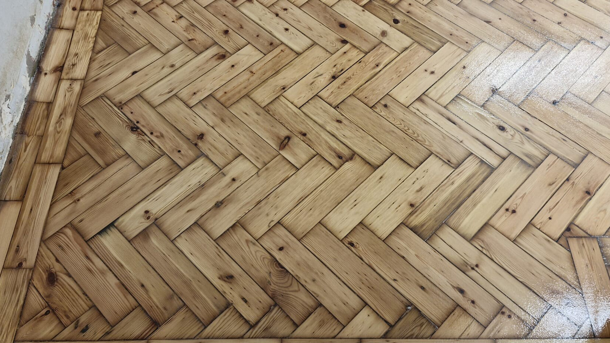 Pine Parquet Flooring Restoration - Marylebone