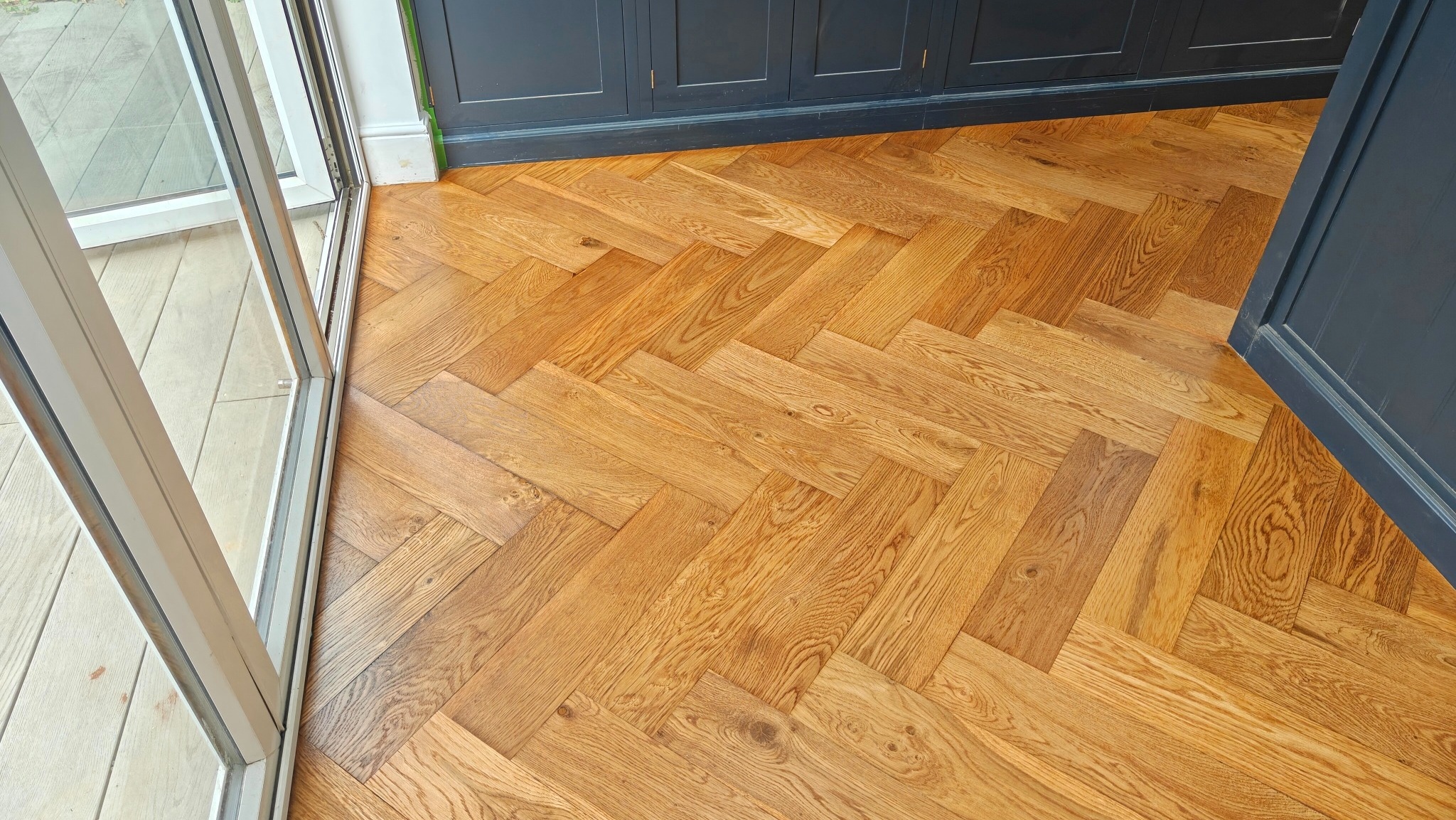 Herringbone Flooring Restoration - Wimbledon