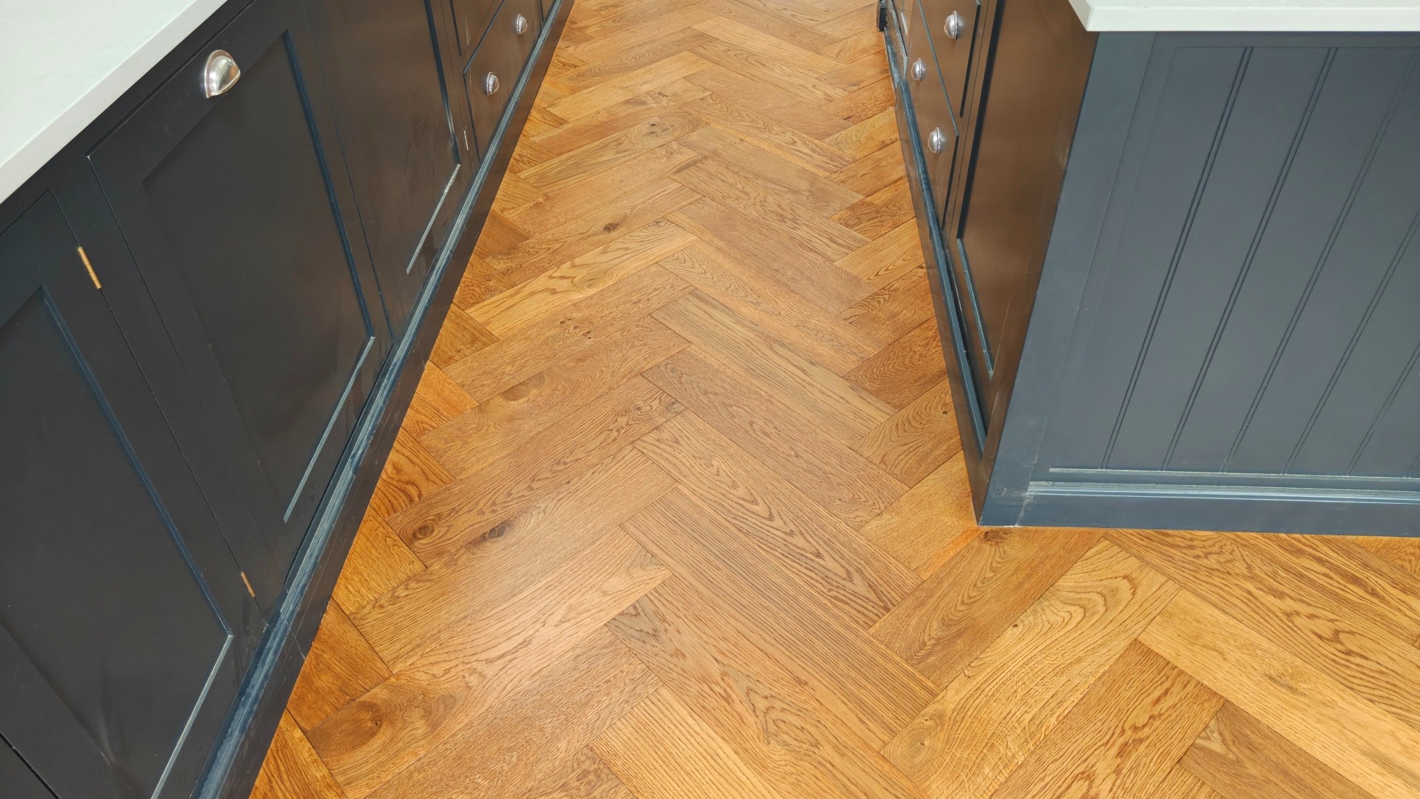 Herringbone Flooring Restoration - Wimbledon