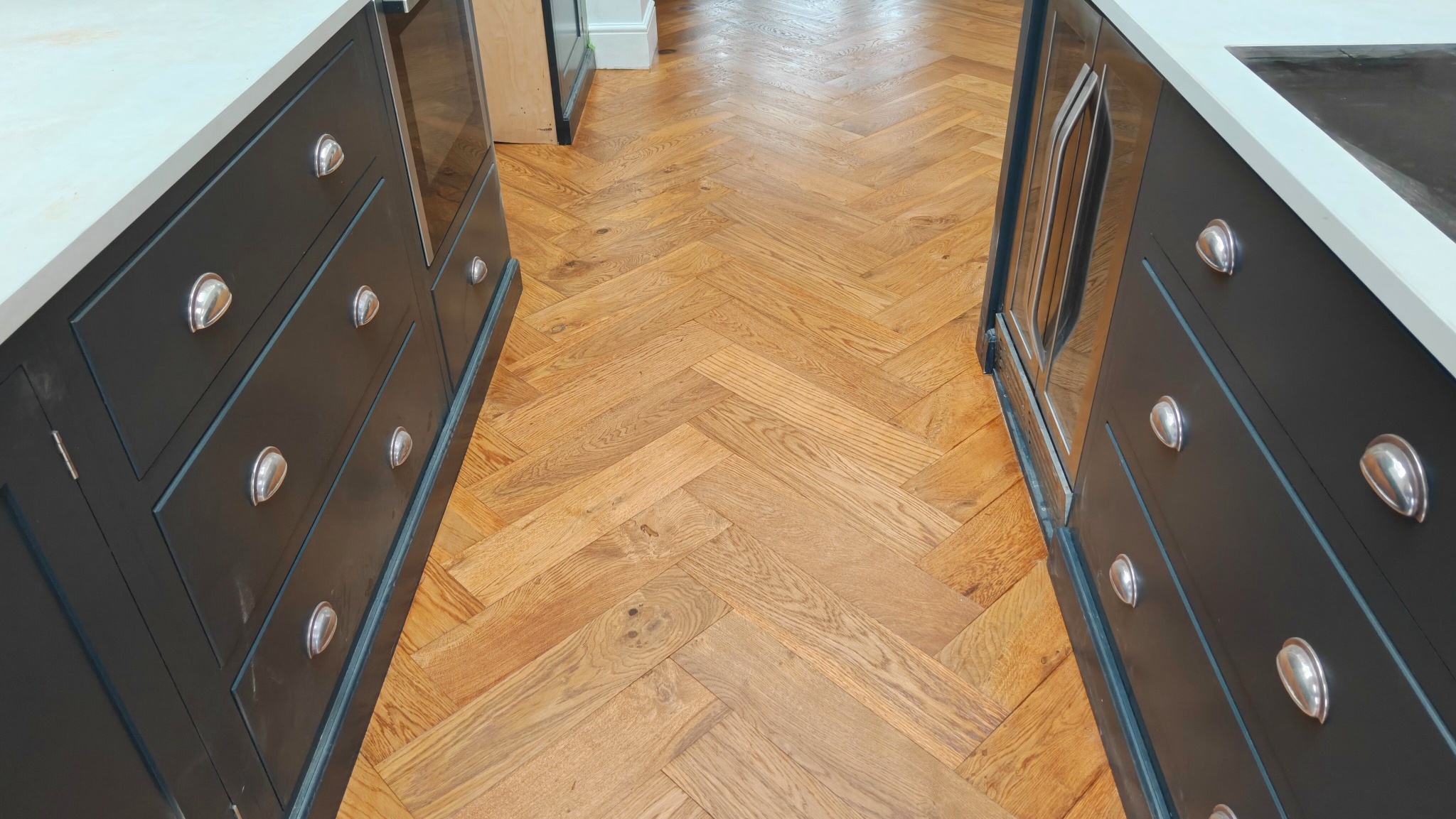 Herringbone Flooring Restoration - Wimbledon