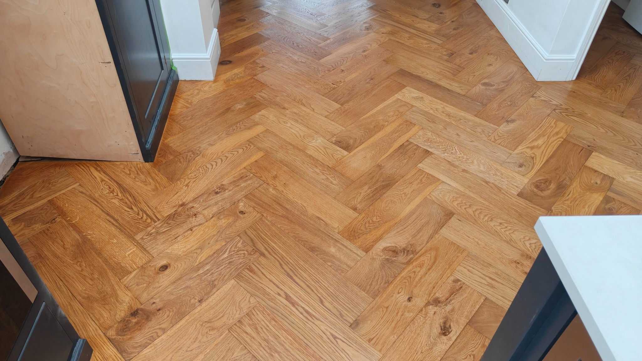 Herringbone Flooring Restoration - Wimbledon