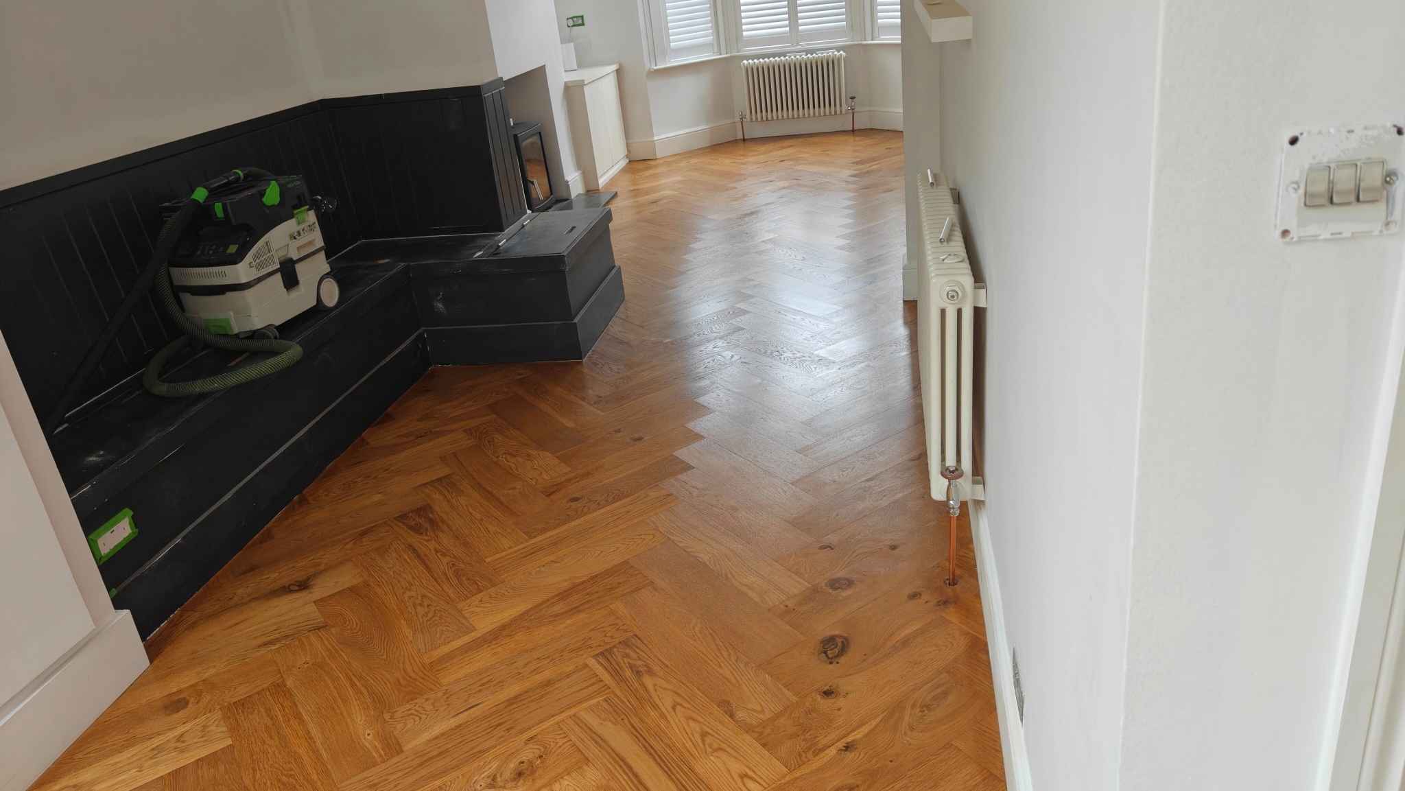 Herringbone Flooring Restoration - Wimbledon