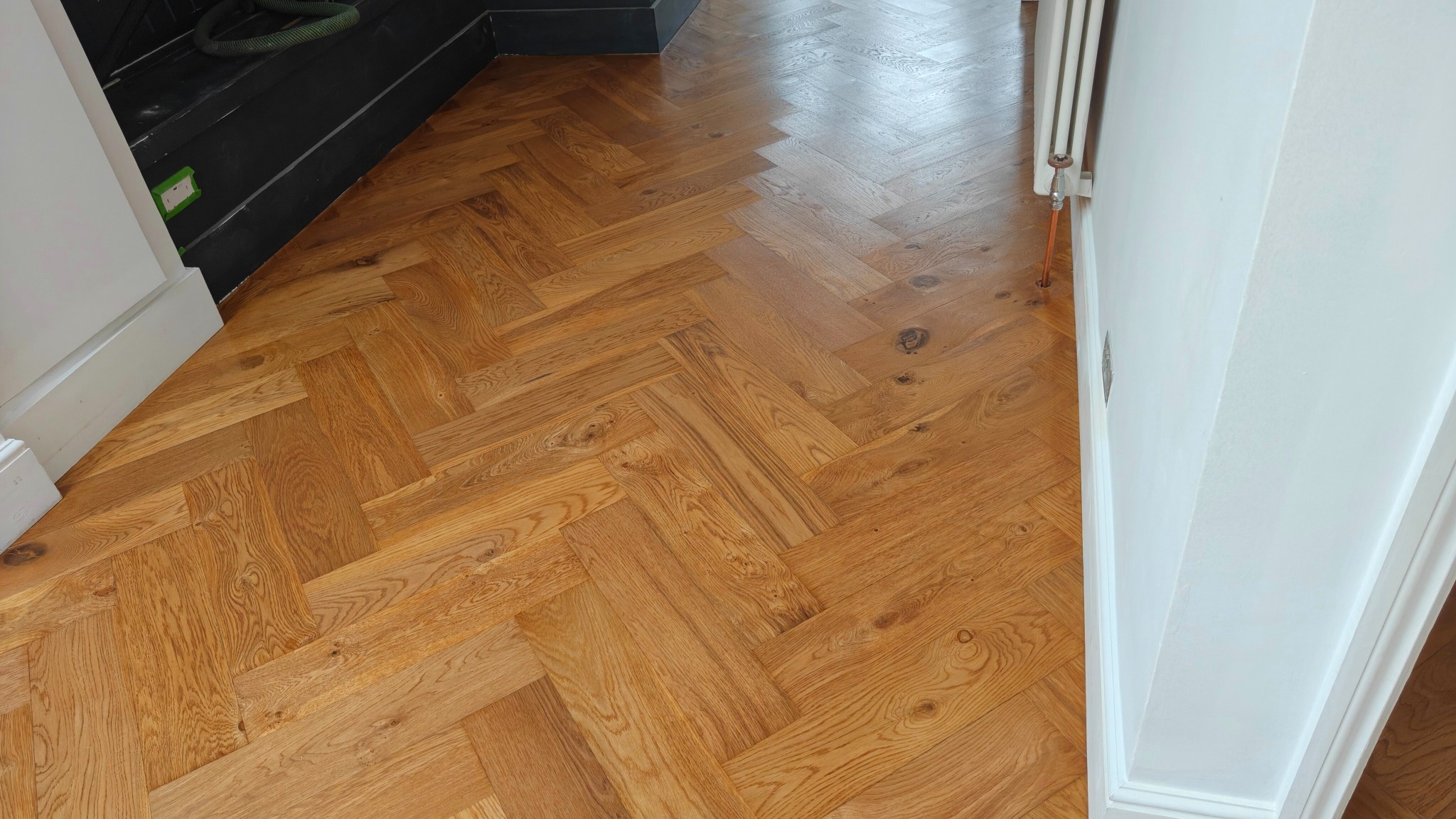Herringbone Flooring Restoration - Wimbledon