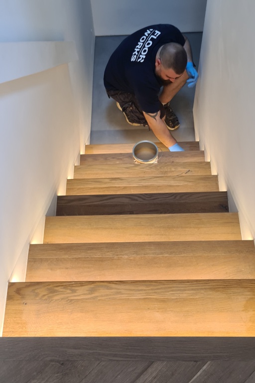 Application of Oil on Wooden Floors & Stairs by Floorworks