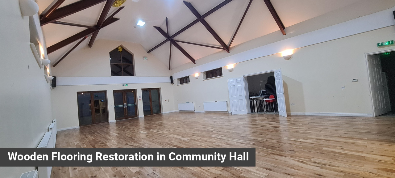 Wooden Flooring Restoration in Community Hall