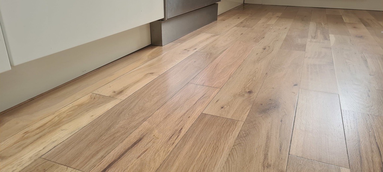 Solid Oak Flooring Sanded & Sealed in Whitewashed Finish
