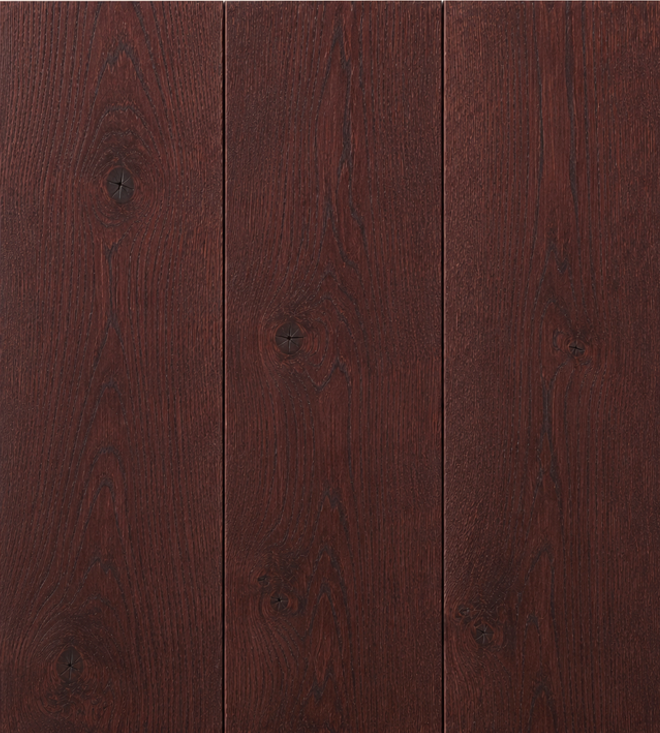 Oak Plank Stained in Morrells LF Plum Mahogany colour