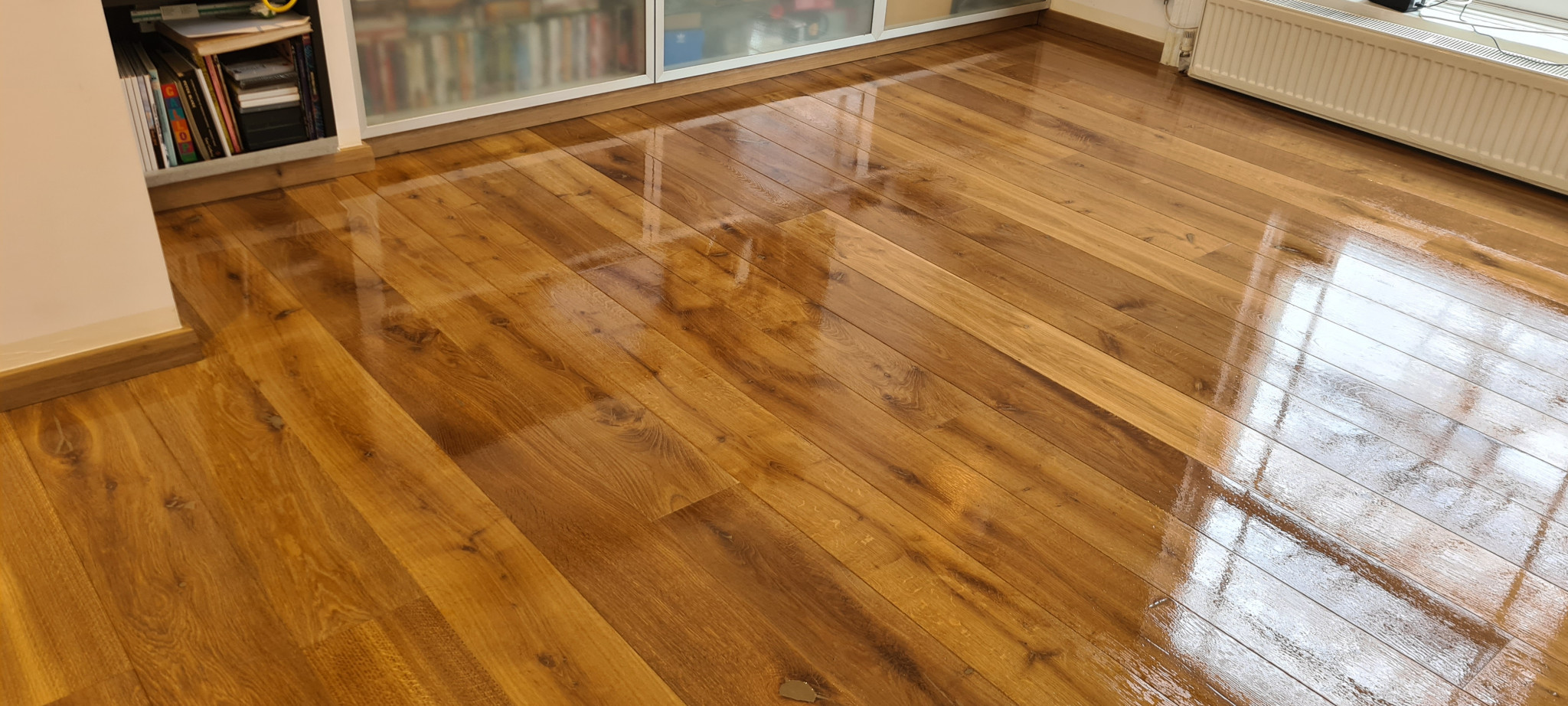 Freshly oiled wooden floor